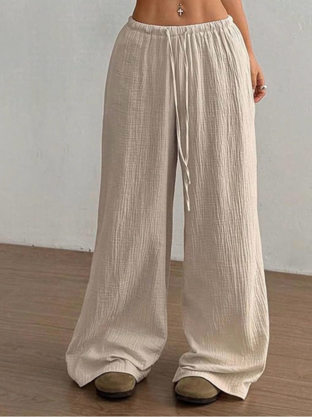 Amazon Women's Tan Wide Leg Linen Pants